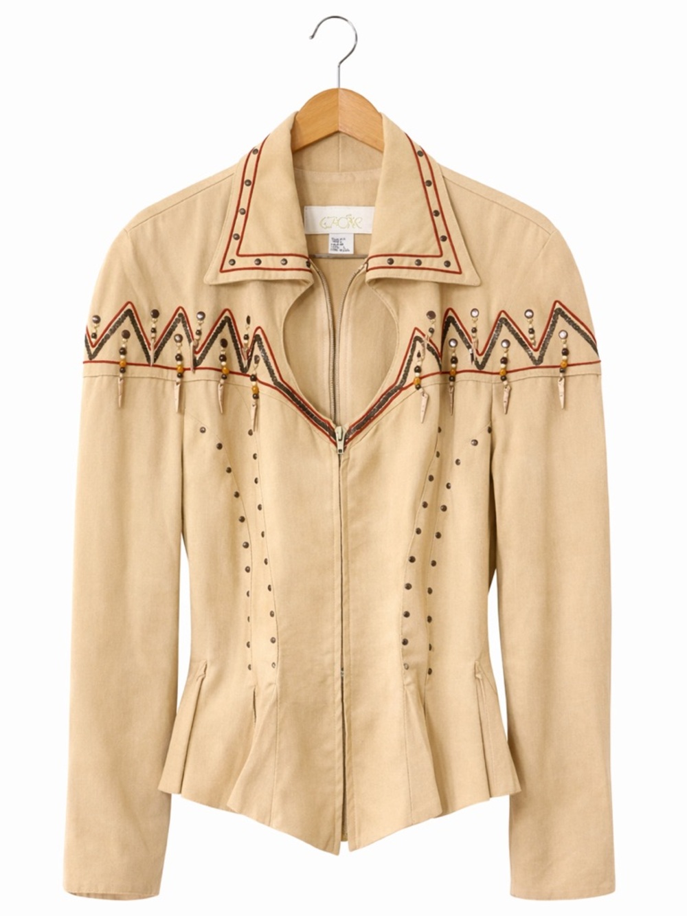 Vintage Cache Western Beaded Jacket Studded Cowgirl Rodeo USA - Picture 3 of 10